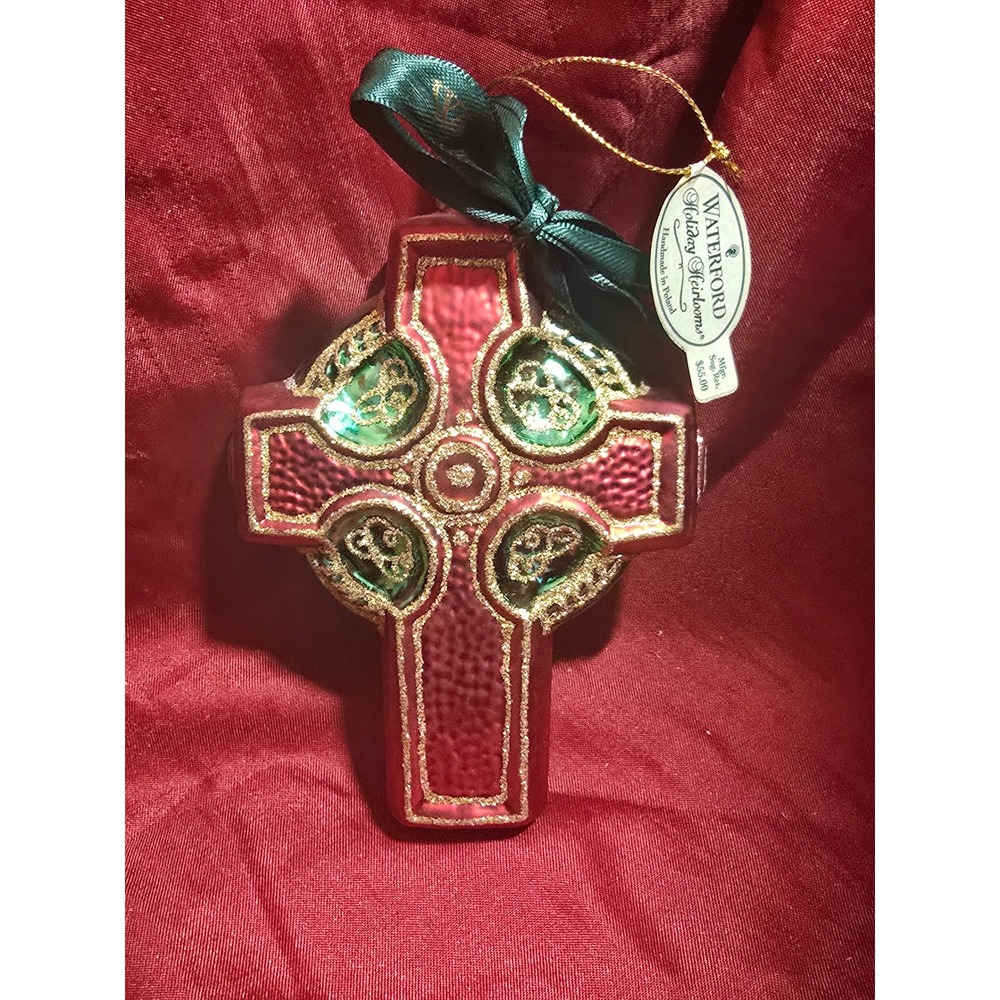 Waterford Holiday Heirlooms Celtic Cross‎ Glass Ornament 1997 Limited 4802/7500